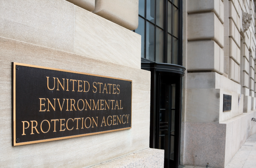 Environmental Protection Agency sign on stone building